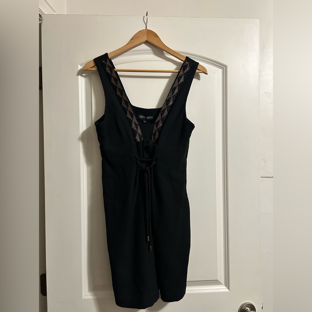 Vena Cava y2k little black dress‎ with beaded neckline size 4
